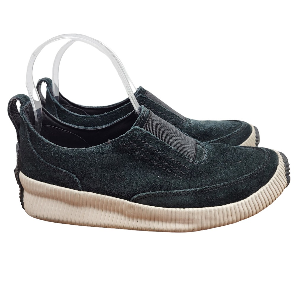 Sorel Shoes Women 6.5 Out N About Plus Black Suede Slip On Sneakers NL3584-010‎